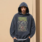 Mens Vintage Hoodie Washed Hooded Sweater Men and Women