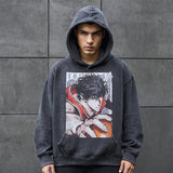 Mens Vintage Hoodie Cotton Hooded Sweater Wash