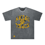 Amiri Washed Distressed T Shirt Printed Trendy Pure Cotton