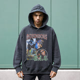 Mens Vintage Hoodie Printed Sweater Men