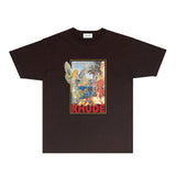 Rhude T Shirts Printed Trendy Pure Cotton