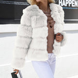 Women Fur Jacket Fashion Warm Short Sets of Coats