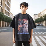 Mens Vintage T Shirt Cartoon Short Sleeve T-Shirt Men