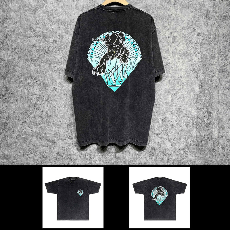 Amiri washed t-shirt black panther short sleeve