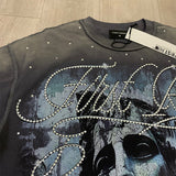 First Row T Shirts LOST UTOPIA UNEARTH CROPPED TEE White Ink Direct Injection Breathable Hot Drill