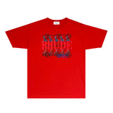 Rhude T Shirts Printed Trendy Pure Cotton