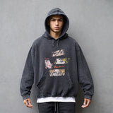 Mens Vintage Hoodie Washing Old Male and Female Couples