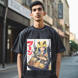 Mens Vintage T Shirt Summer Print Wash Shirt
