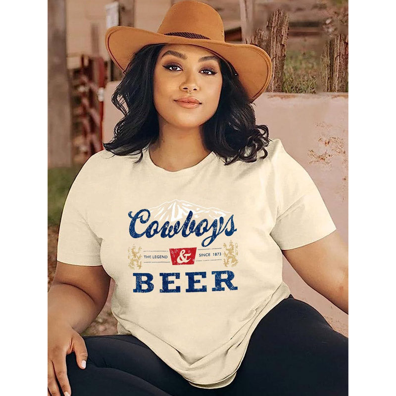 Plus Size Cowboy Shirt Cowgirls Tshirt Retro Rodeo Western