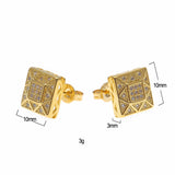Earrings Zircon Square Earrings Spectrum rapper