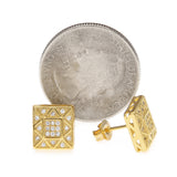 Earrings Zircon Square Earrings Spectrum rapper