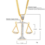 Jewelry Two Tone Copper with Zircon Copper Pendant Balance Necklace Spectrum Royalty