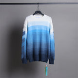 Off Ow Whtie Ombre Mohair Loose Sweater