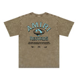 Amiri Washed Distressed T Shirt Printed Trendy Pure Cotton