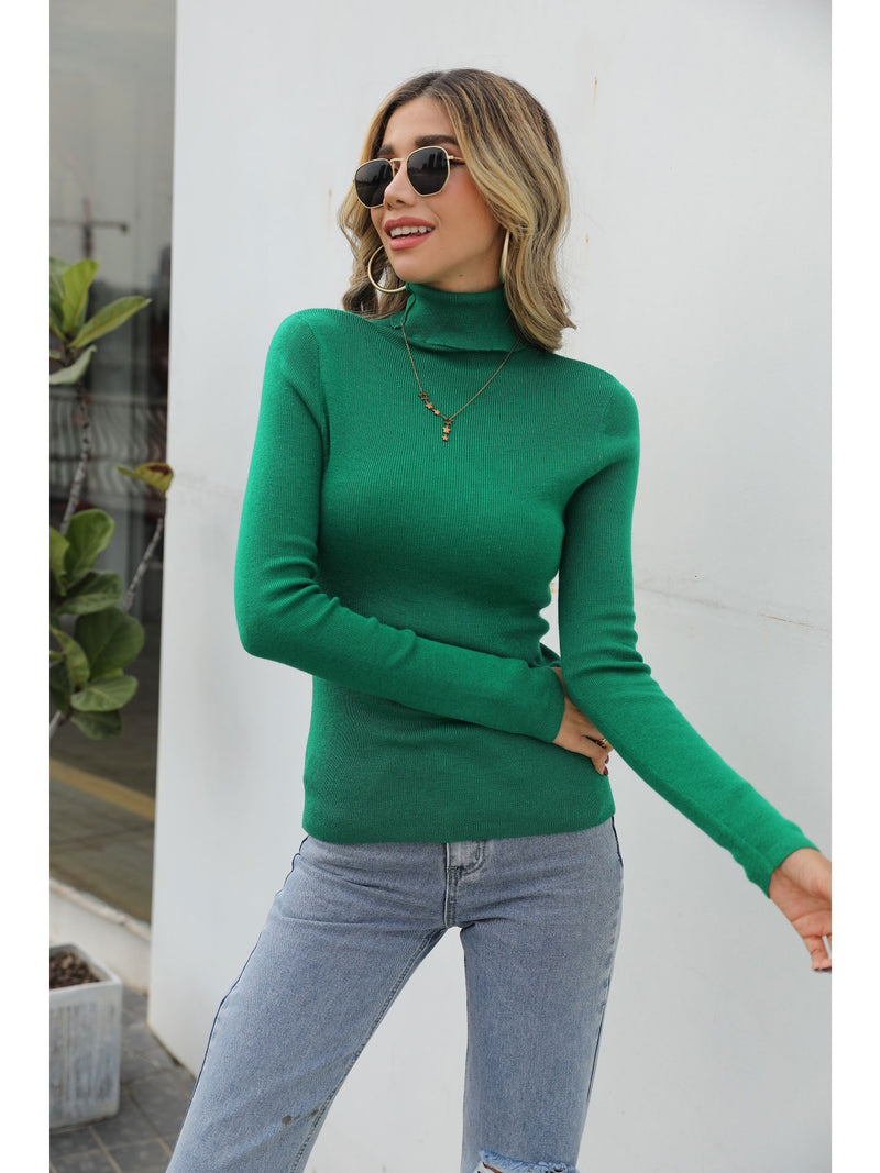 Women Work Business Casual Sweaters Wool Stretch Slim Knit Sweater