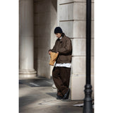 Unisex Coat Diamond Lattice Turn-down Collar Coat Cotton Jacket