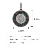 Jewelry Rotatable AFGK Earth Pendant Ma Siwei Full Diamond Tide Necklace Dog Tags rapper Spectrum
