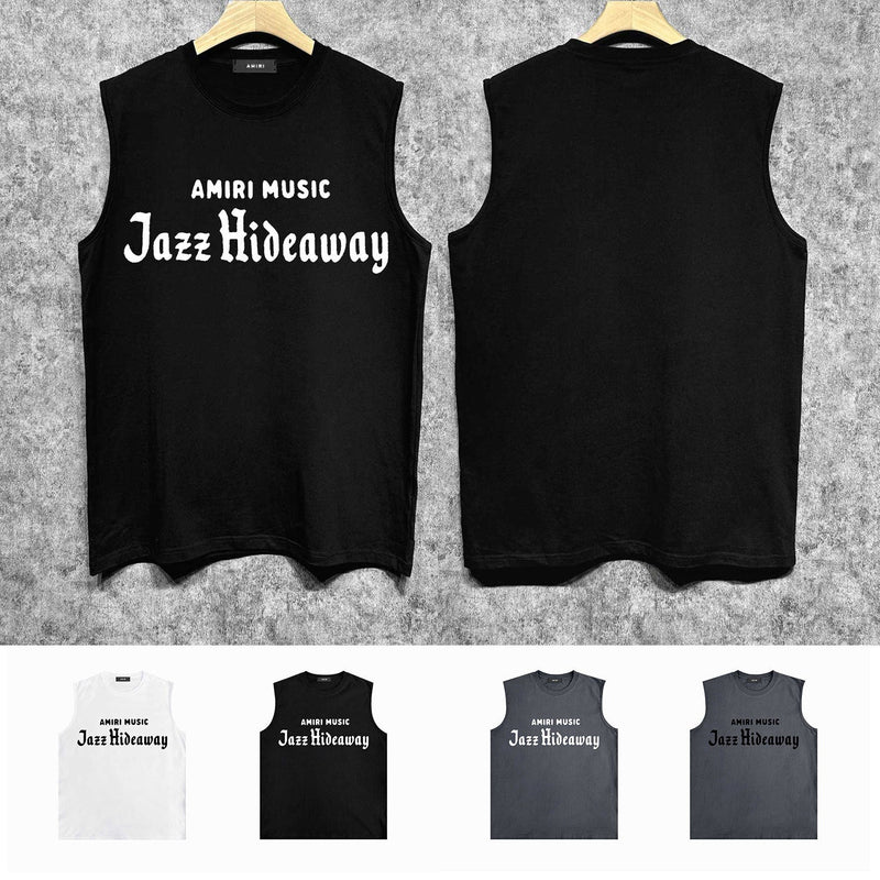 Amiri tank top music letterprinting