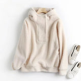 Women Hoodie Loose Lamb Fur Simple