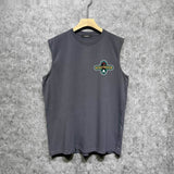 Amiri tank top gray wolf cross print