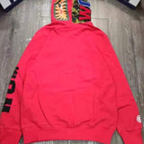 Bathing Ape Hoodie Autumn and Winter Shark Head Color Matching Cardigan Loose Sweater Jacket