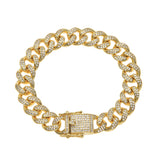 Bracelet Hip Hop Bracelet Full Diamond Gold Cuban Bracelet Spectrum St. Valentine's