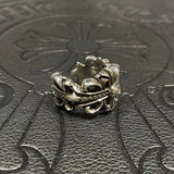 Chrome Heart Ring with Diamonds in White Gold