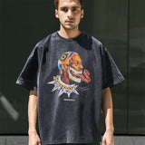 Mens Vintage T Shirt Short Sleeve T-Shirt Men's Loose