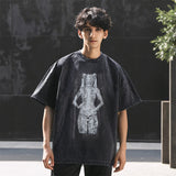 Mens Vintage T-Shirt Vintage Summer Loose