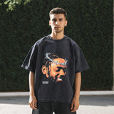 Mens Vintage T Shirt Portrait Print Short Sleeve T-Shirt