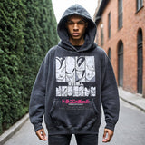 Mens Vintage Hoodie Cotton Hooded Sweater Wash