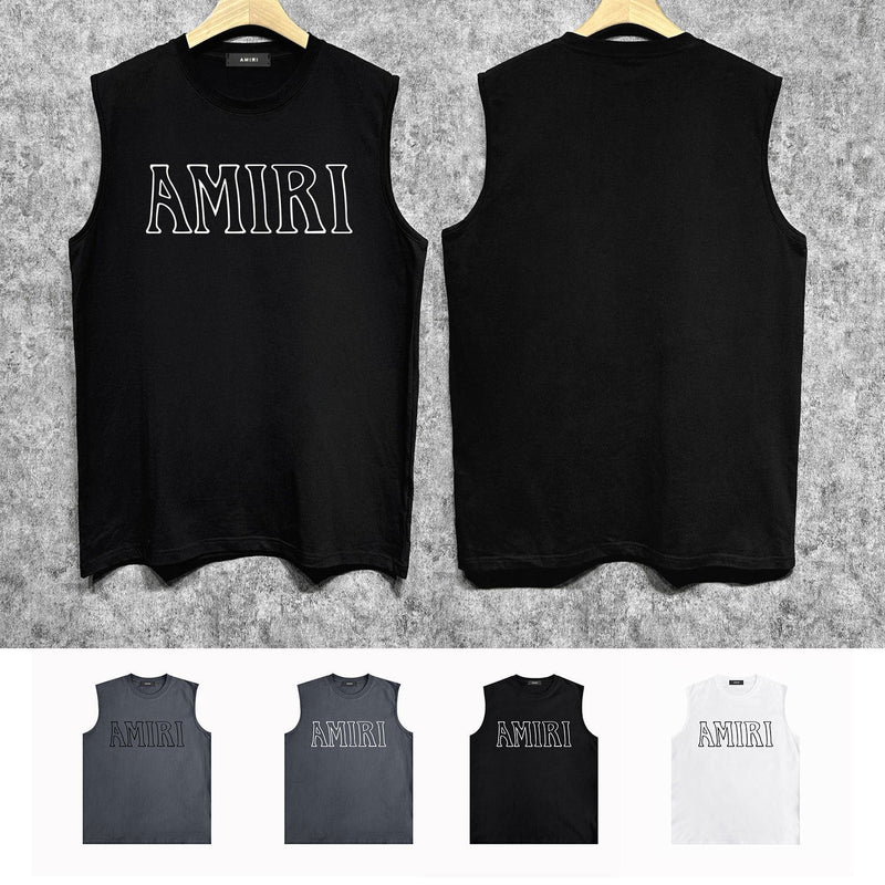 Amiri tank top bevel cut letterprinting