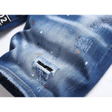 DSQ2 Short Jeans Ripped Patch Slim-fit Stretch Denim Shorts