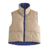 Women Cotton Coat Vest Zipper
