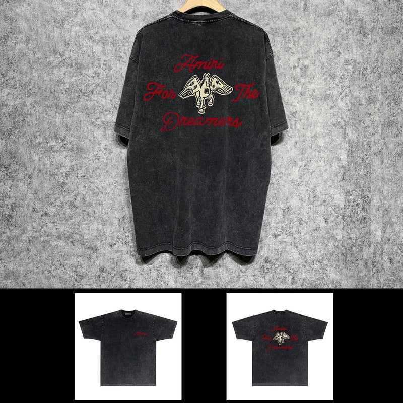 Amiri washed t-shirt mottled pegasus short sleeves