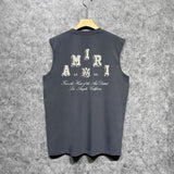 Amiri tank top bone white bone crack letterprinting