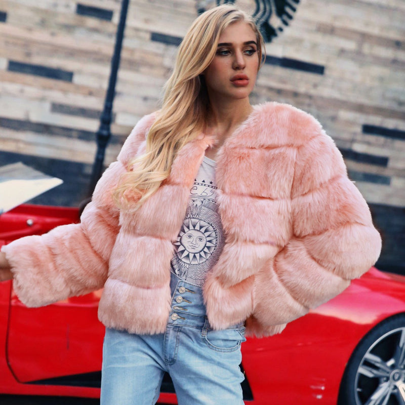 Women Fur Jacket Fashion Plush Coat