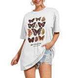 Meladyan Women’s Butterfly Printed Graphic Oversize Tee