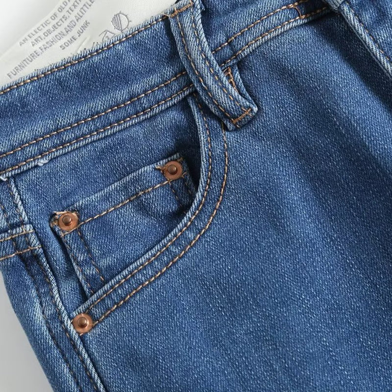 Women Jeans Fleece-lined Tight-Fit Slim-Fit Figure Flattering