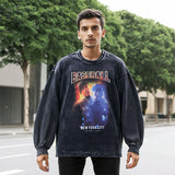 Mens Vintage Long Sleeve Shirt Casual Long Sleeve T-Shirt Men's and Women's