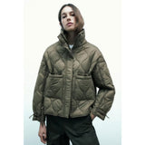 Women Cotton Coat Fashion Casual Stand Collar Coat