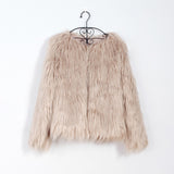 Women Fur Jacket Plush White Warm Coat