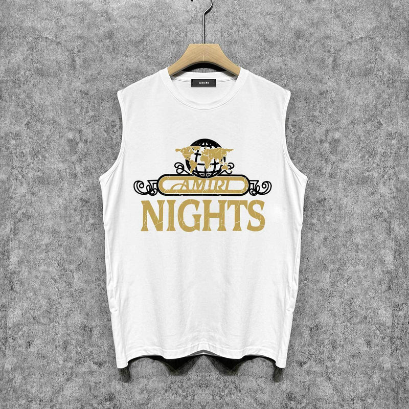 Amiri tank top earth letter printing
