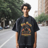 Mens Vintage T Shirt Washed Short Sleeve T-Shirt Men's and Women's