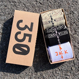 Men's socks - european and american streetwear brand boxed aj athletic socks - m crew socks - graffiti barbed wire trendy socks - travis scott collaboration