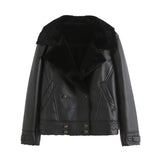 Women Cotton Coat Trendy Cool Motorcycle Clothing Warm Leather Coat