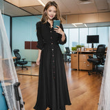Modest Office Dresses Women's Skirts Fashion Slim Long Sleeves