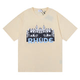 Rhude T Shirt Casino Printed Hip Hop Men's and Women's Same Casual