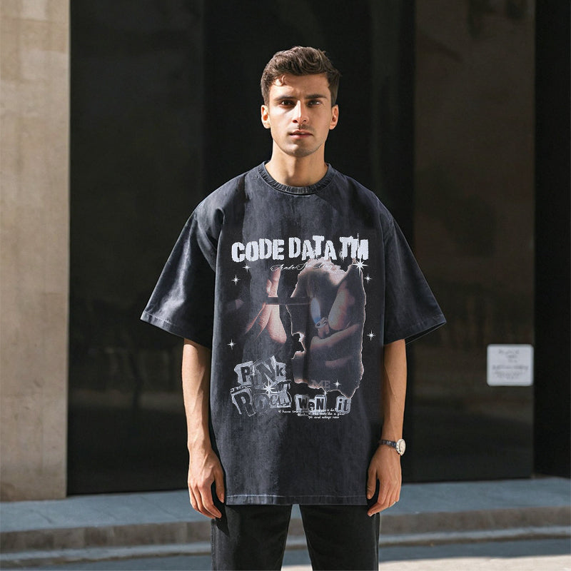 Mens Vintage T Shirt Short Sleeve T-Shirt Men
