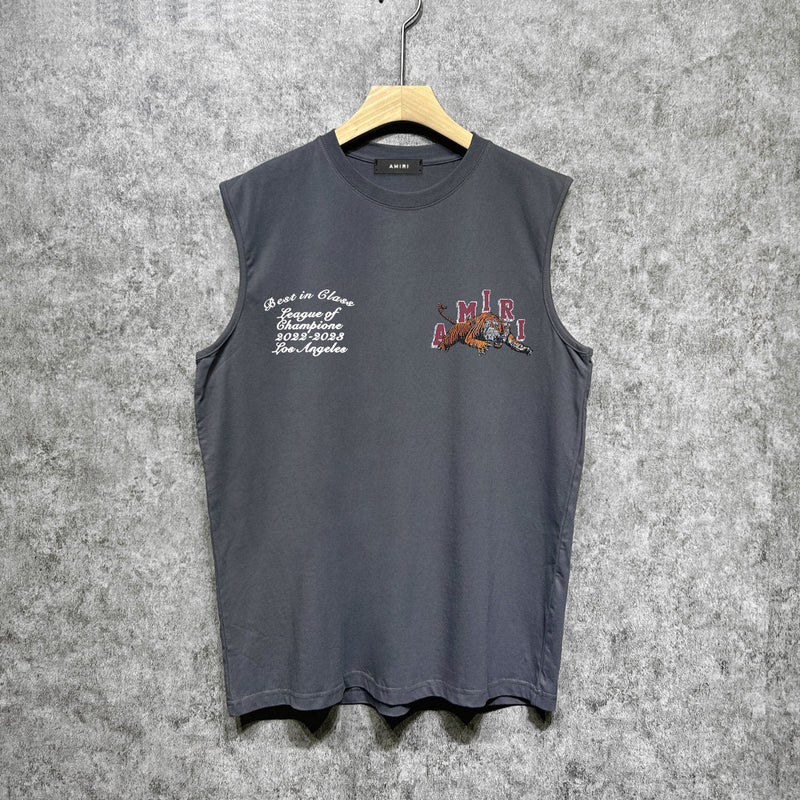 Amiri tank top letter tiger print